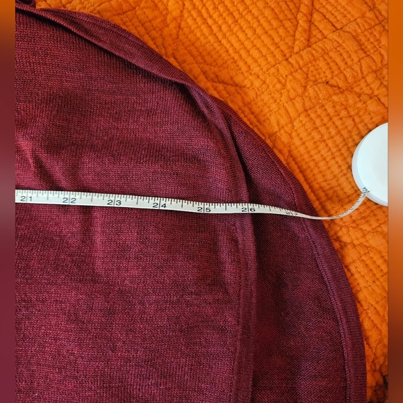 Eileen Fisher 100% Merino Wool Burgundy Tunic Sweater XS - Picture 10 of 11